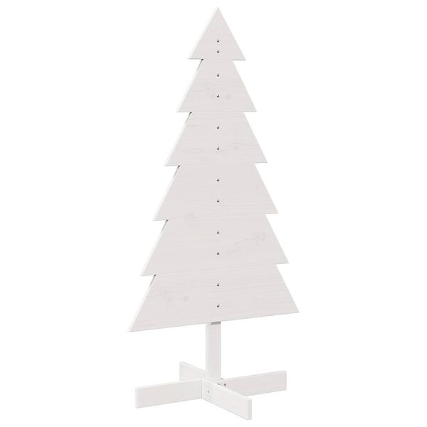 vidaXL Kerstdecoratie kerstboom 120 cm massief grenenhout wit