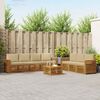 vidaXL Sofa-Sets 8 pcs Natuurlijk en Beige Massief Acaciahout