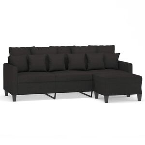 vidaXL Driezitsbank met voetenbank 180 cm stof zwart