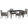 vidaXL Tuin eettafelset 5 st Bruin poly rattan