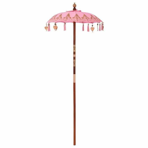 vidaXL Balinese parasol met basis Roze 95 x 95 x 260 cm