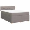 vidaXL Boxspring met matras stof taupe 140x200 cm