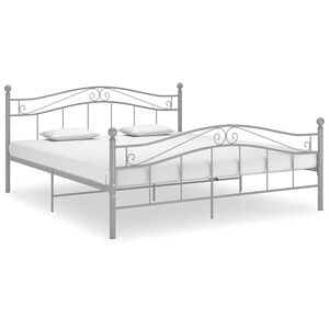 vidaXL Bedframe metaal grijs 160x200 cm