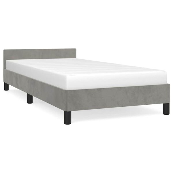 vidaXL Bedframe zonder matras 90x190 cm fluweel lichtgrijs