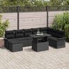 vidaXL Tuin Sofa Set met kussen 9 pcs Zwart poly rattan