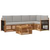 vidaXL Hoekbank Set met kussen 5 pcs Naturel en lichtgrijs