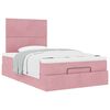 vidaXL Ottoman bed met matrassen 120x190cm fluweel roze