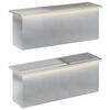 vidaXL Plantenbak met led 2 st zilver 30 x 100 x 30 cm