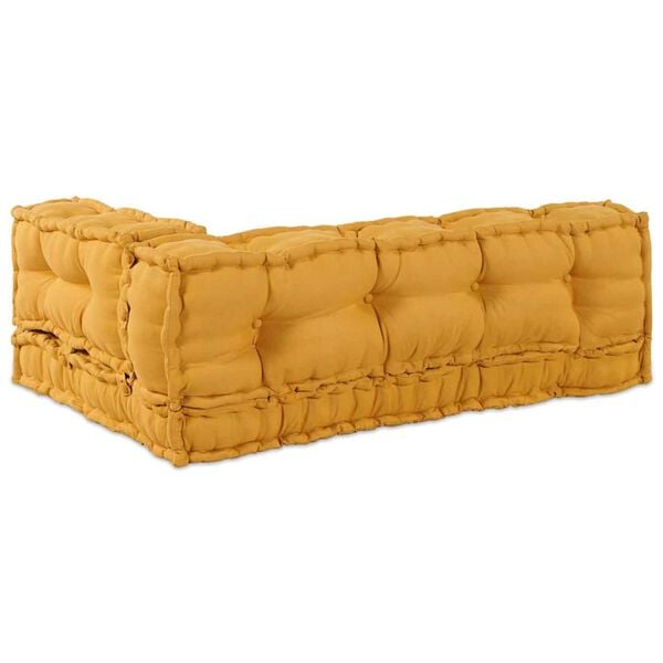 vidaXL Pallet Sofa Kussen Geel Stof