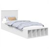 vidaXL Bedframe met plank met hoofdeinde Wit 75 x 190 cm Bewerkt hout