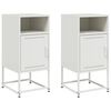 vidaXL Nachtkastjes 2 st 36x39x78 cm staal wit