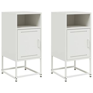 vidaXL Nachtkastjes 2 st 36x39x78 cm staal wit