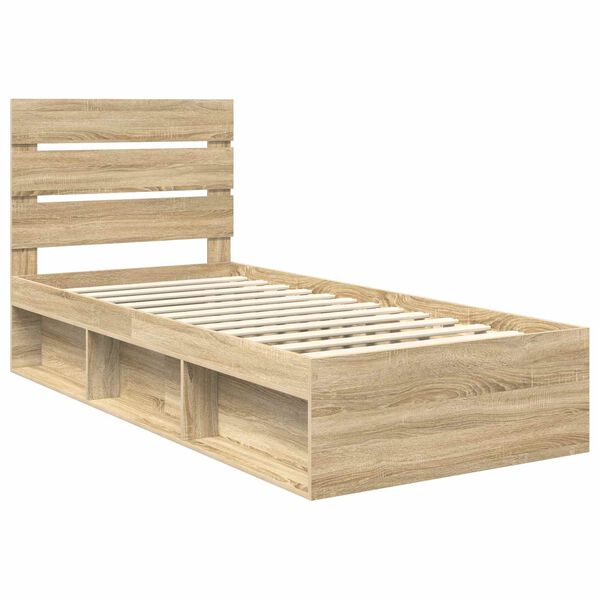 vidaXL Bedframe Sonoma Eiken 90 x 200 cm Massief grenenhout