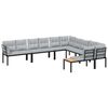 vidaXL 6-delige Loungeset met kussens gepoedercoat staal zwart