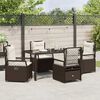 vidaXL Tuin eettafelset 5 pcs Bruin poly rattan