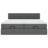 vidaXL Ottoman bed met matrassen 180x200cm stof donkergrijs