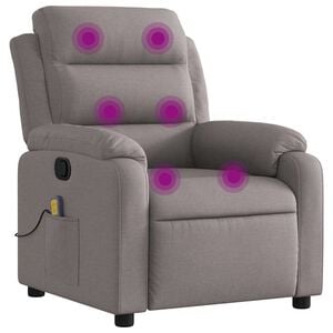 vidaXL Massagestoel verstelbaar stof taupe