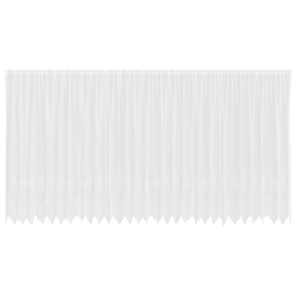 vidaXL Kantgordijn met gordijnen Bloemen Wit 245 x 750 cm Polyester