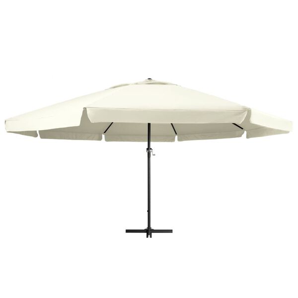 vidaXL Parasol met aluminium paal 600 cm zandwit
