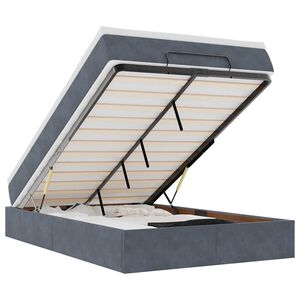 vidaXL Bed poef met matras 120x190 cm fluweel donkergrijs