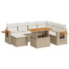 vidaXL 8-delige Loungeset met kussens poly rattan beige