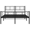 vidaXL Bedframe met hoofd- en voeteneinde metaal zwart 120x200 cm