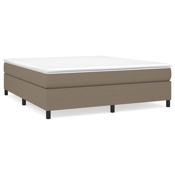 vidaXL Boxspring met matras stof taupe 180x200 cm