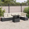 vidaXL Tuin Sofa Set met kussen met opslag 7 pcs Zwart poly rattan