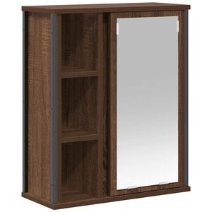 vidaXL Badkamerwandkast met spiegel 50x21x60 cm bruin eikenkleurig