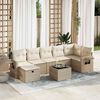 vidaXL 8-delige Loungeset met kussens poly rattan beige