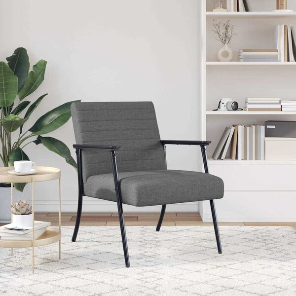 vidaXL Fauteuil Donkergrijs 59 x 75 x 78 cm Stof