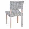 vidaXL Eetkamerstoel 2 pcs Wit gewassen 46 x 55 x 84 cm Kubu Rattan