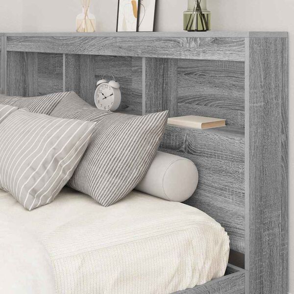 vidaXL Boekenkast Bed Grijs sonoma 150 x 200 cm Bewerkt hout