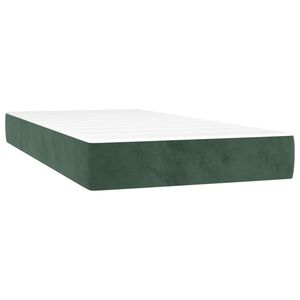 vidaXL Pocketveringmatras medium 100x200x20 cm fluweel donkergroen