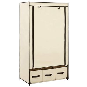 vidaXL Kledingkast 87x49x159 cm stof cr&egrave;me