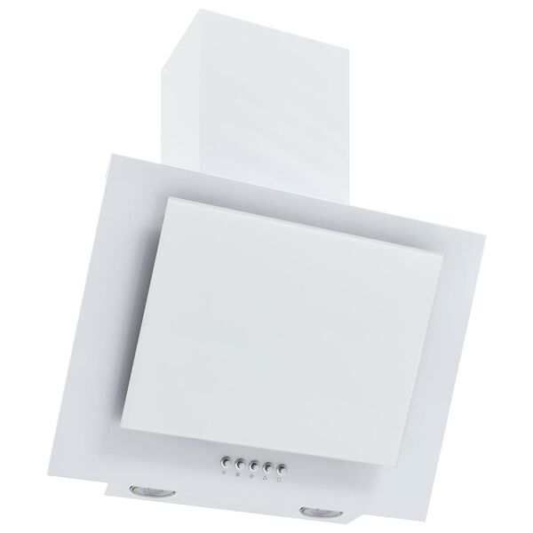 vidaXL Wandafzuigkap 60 cm roestvrij staal en gehard glas wit