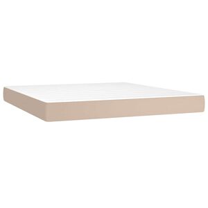 vidaXL Pocketveringmatras medium 160x200x20 cm kunstleer cappuccinokleurig