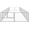 vidaXL Hondenkennel 20 m&sup2; staal zilverkleurig