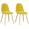 vidaXL Eetkamerstoelen 2 st fluweel mosterdgeel