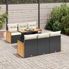 vidaXL 7-delige Loungeset met kussens poly rattan acacia zwart