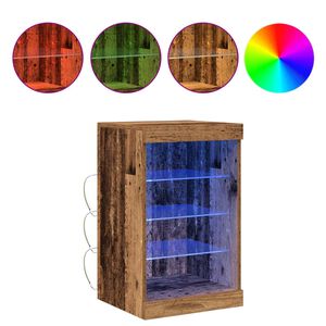 vidaXL LED Sideboard Oudhout 41 x 37 x 67 cm Bewerkt hout