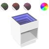 vidaXL Nachtkastje met Infinity LED 40x40x50 cm wit