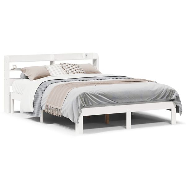 vidaXL Bedframe met hoofdeinde zonder matras 140x200 cm wit