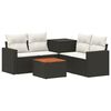 vidaXL Bankstel 6 st Zwart en Cream Wit Poly Rattan en Staal