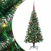 vidaXL Kunstmatig Voorverlicht Kerstboom Groen 150 cm PVC en Metaal
