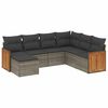 vidaXL 7-delige Loungeset met kussens poly rattan grijs