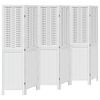 vidaXL Kamerscherm met 6 panelen massief paulowniahout wit