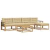 vidaXL Buiten bankenset 6 st Wit en Beige Polyester