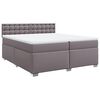 vidaXL Boxspring met matras kunstleer grijs 200x200 cm