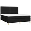 vidaXL Boxspring met matras en LED stof zwart 180x200 cm